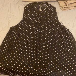 See through black tank with pink polka dots